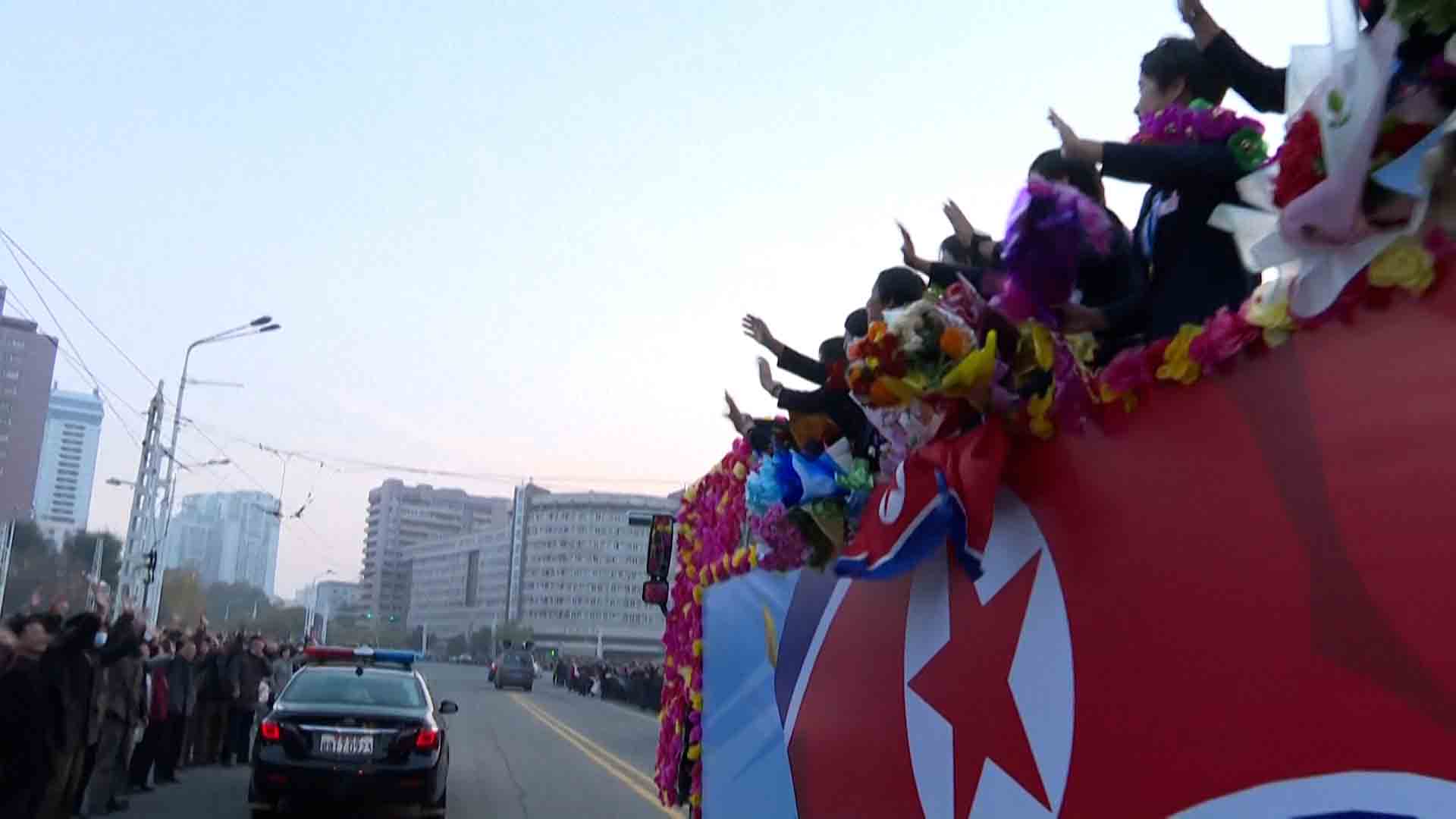 The North Korean team was welcomed in the capital Pyongyang. Photo: AFP