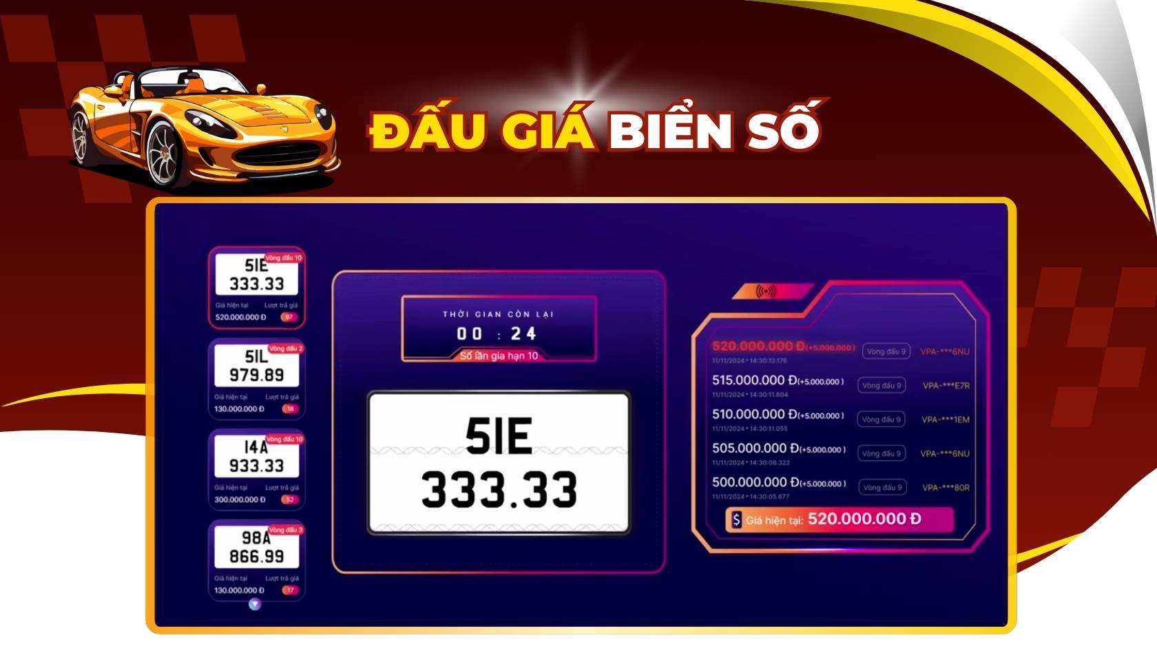The official price of the five-digit number plate 3 is available in the session 11.11