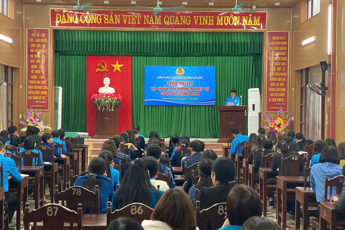 Overview of the 2024 trade union training and development conference. Photo: Hai Hau District Labor Federation