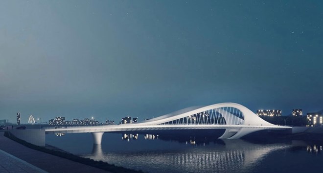 Two trillion-dollar bridges are about to appear in Thai Nguyen. Photo: Chung An.