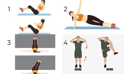 Bài tập cường độ thấp giảm mỡ thừa 2 bên hông. Đồ họa: Thanh Thanh