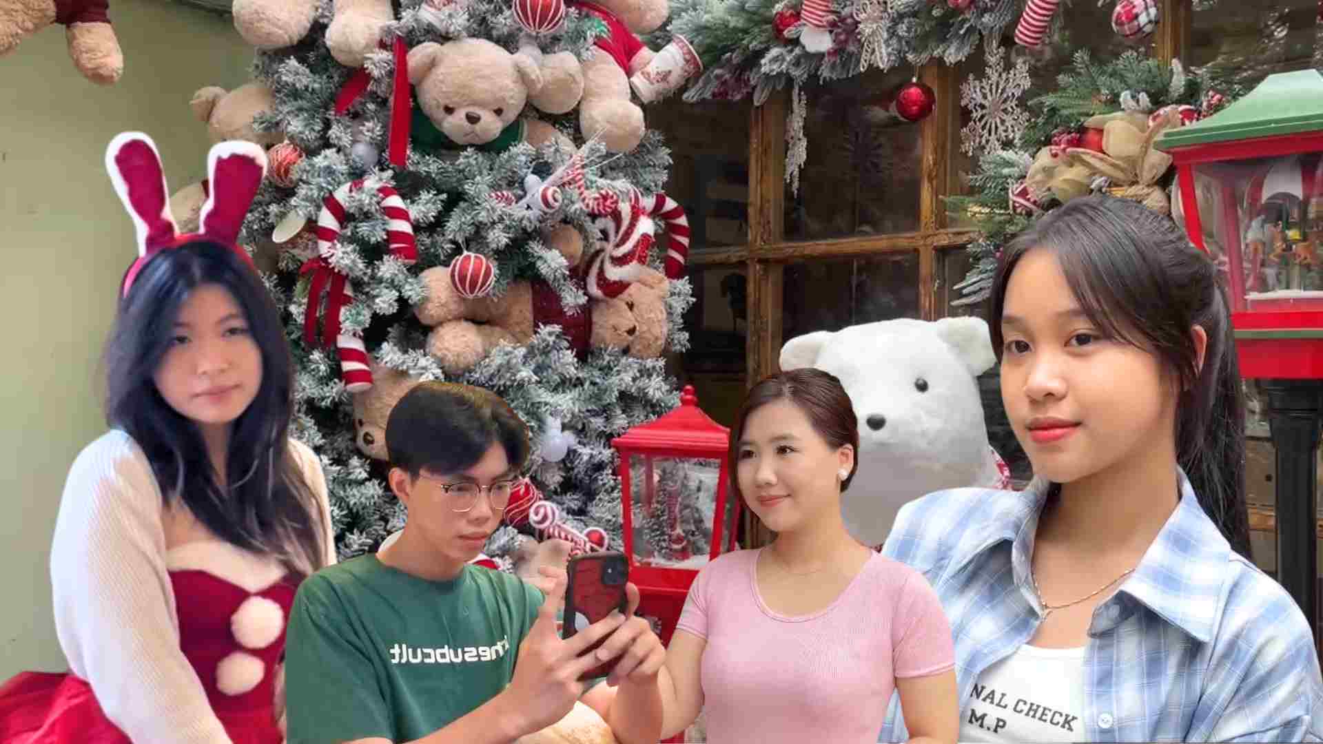 Young people in Hanoi check-in for Christmas early at a coffee shop