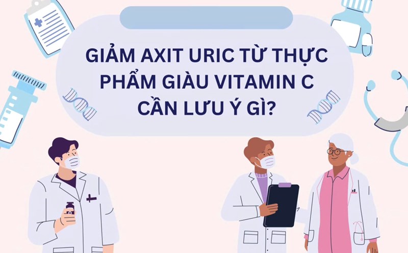What should be noted when reducing uric acid from foods rich in vitamin C?
