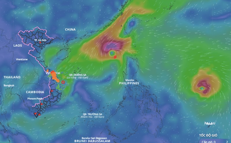 Typhoon No. 8 Toraji is in the eastern sea of the North East Sea. Source: Vietnam Disaster Monitoring System