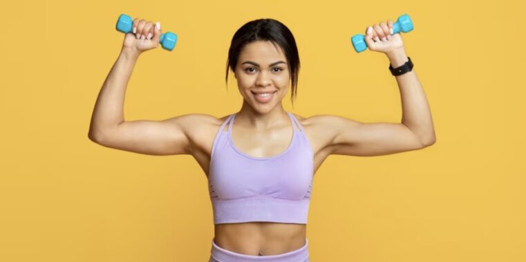 Dumbbell exercises for arms. Photo: According to Healthshots.