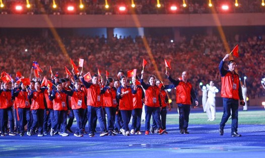 Đoàn thể thao Việt Nam tại SEA Games 32. Ảnh: Bùi Lượng