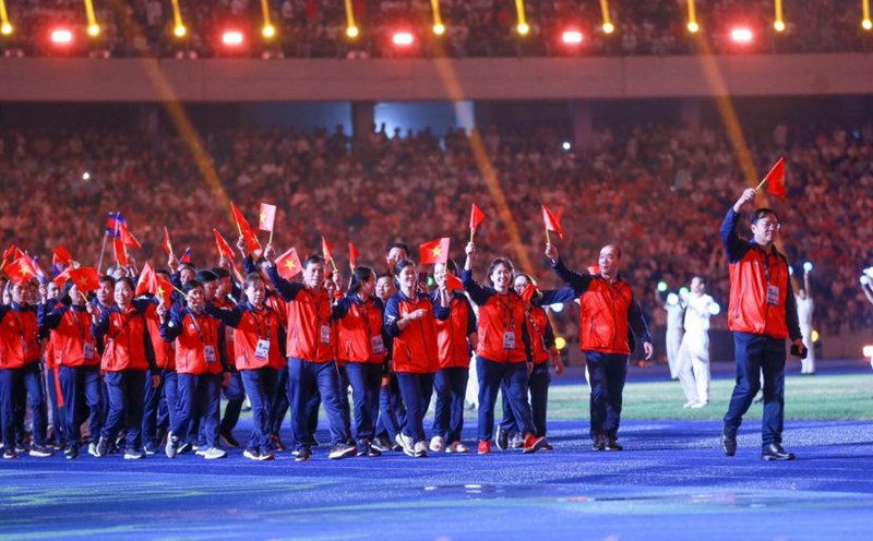 Vietnam sports delegation at SEA Games 32. Photo: Bui Luong