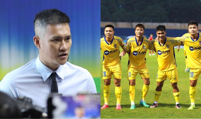 Cong Vinh and Song Lam Nghe An cannot find a common voice. Photo: Thanh Vu/SLNA