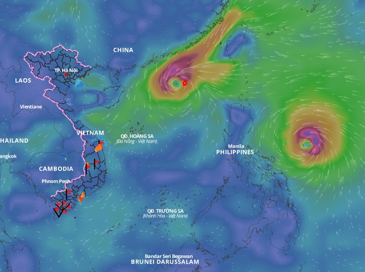 Storm No. 8 Toraji is active in the northeastern sea area of ​​the North East Sea. Photo: VNDMS