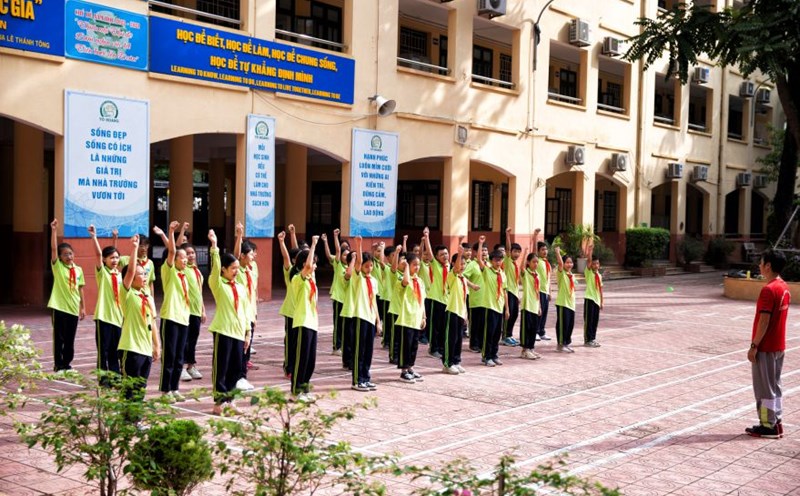 Physical Education is always a subject of interest to teachers and students. Photo: Provided by the school