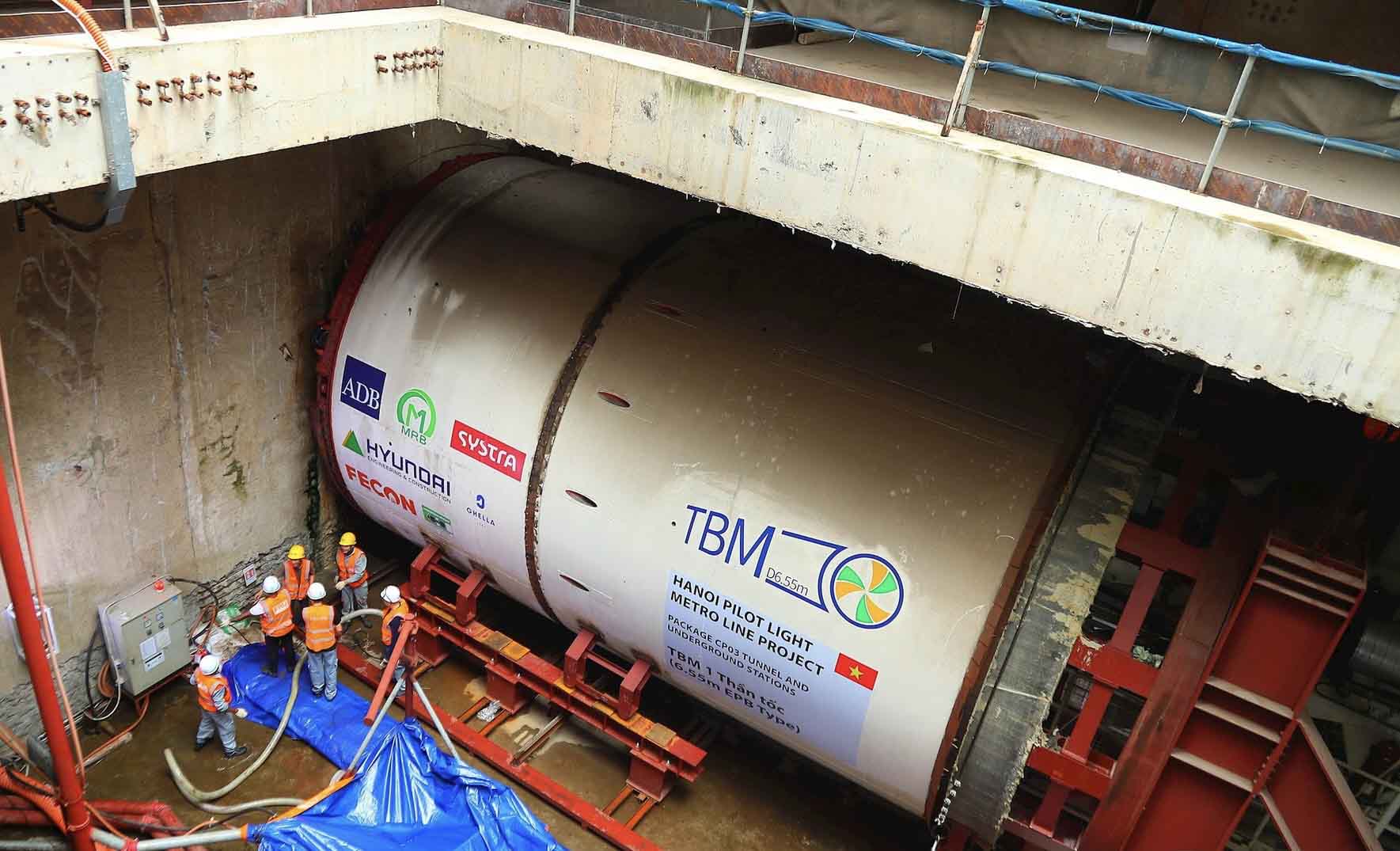 Underground digging robot for Nhon - Hanoi station metro. Photo: Huu Chanh