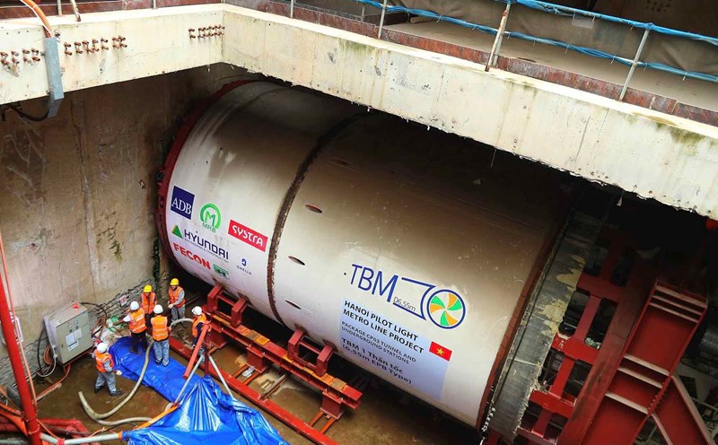 Underground digging robot for Nhon - Hanoi station metro. Photo: Huu Chanh