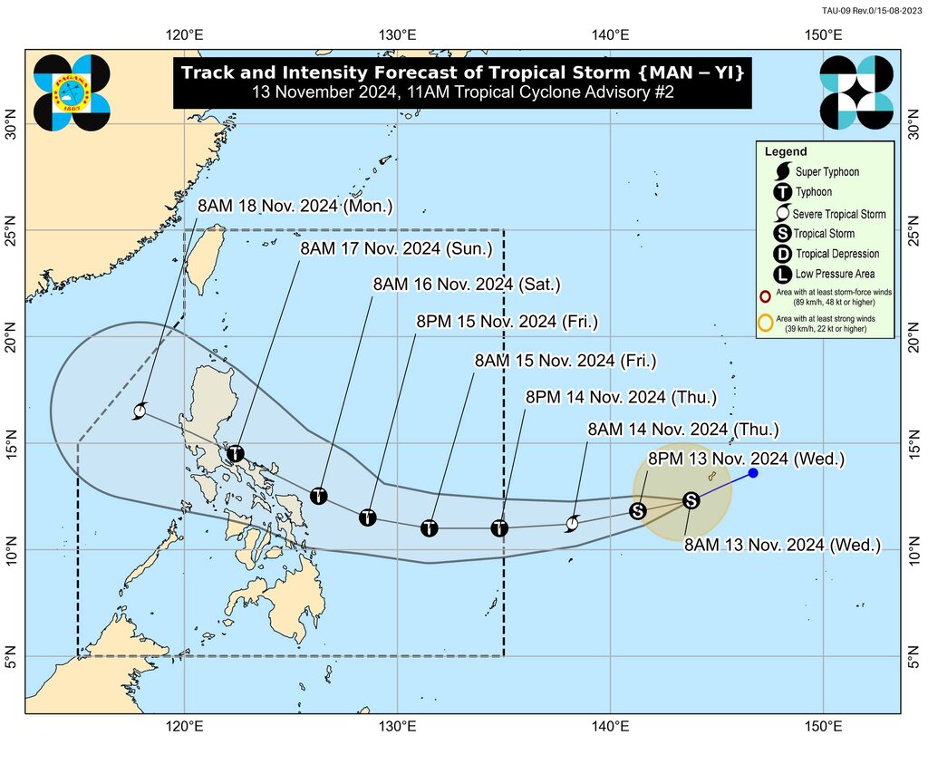 Du bao duong di cua bao Man-yi. Anh: PAGASA