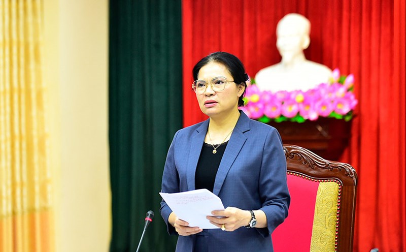 Ms. Ha Thi Nga - Secretary of Tuyen Quang Provincial Party Committee. Photo: Ngoc Hung.