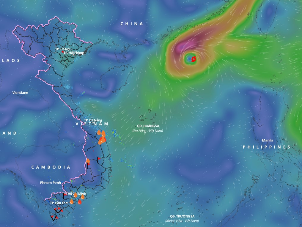 Typhoon No. 8 Toraji is in the northeastern waters of the North East Sea. Source: Vietnam Disaster Monitoring System