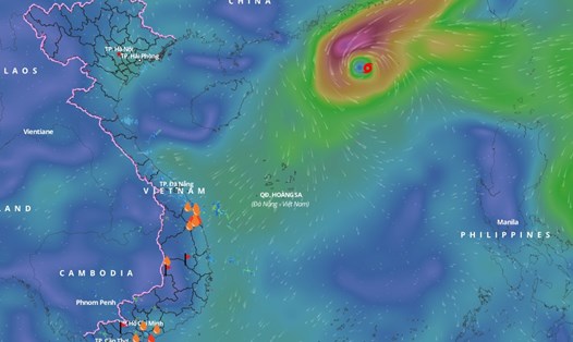 Bão số 8 Toraji đang ở trên vùng biển phía đông bắc của khu vực Bắc Biển Đông. Nguồn: Hệ thống Giám sát thiên tai Việt Nam
