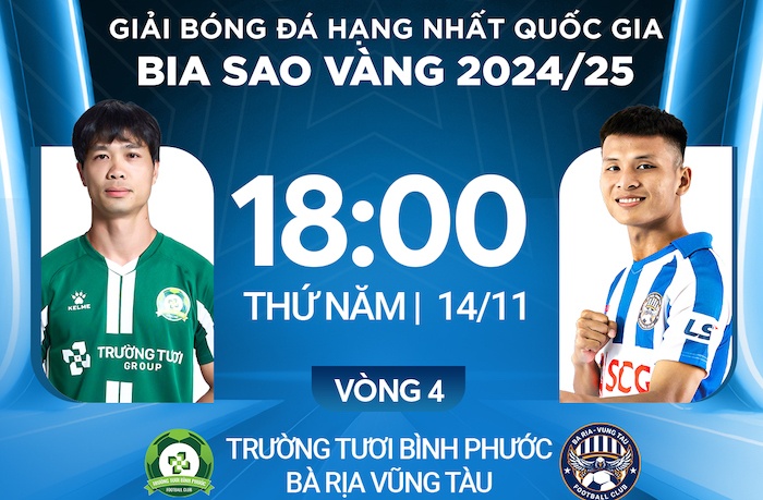 Binh Phuoc meets Ba Ria - Vung Tau in round 4 of the 2024-2025 National First Division. Photo: FPT Play