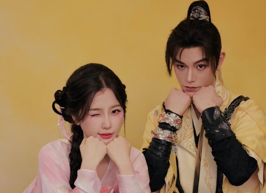 Ngu Thu Han and Dinh Vu He were loved when they acted together. Photo: Weibo