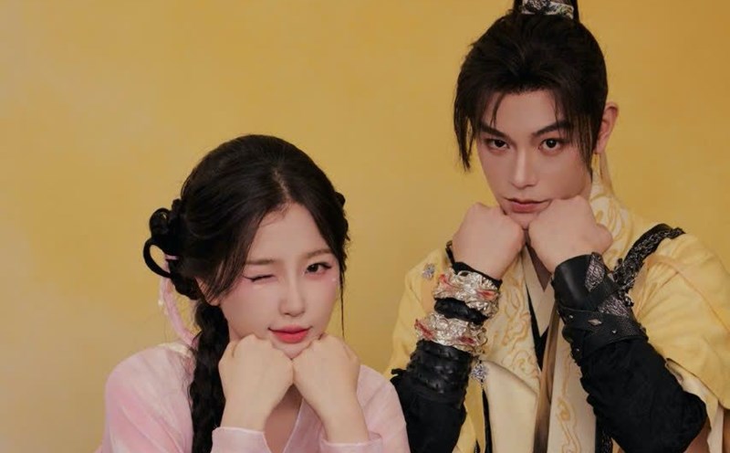 Ngu Thu Han and Dinh Vu He were loved when they acted together. Photo: Weibo