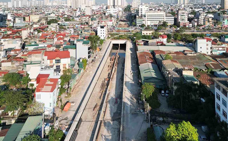 Ring Road 2.5 - Giai Phong underpass (Hoang Mai district, Hanoi). Photo: Huu Chanh