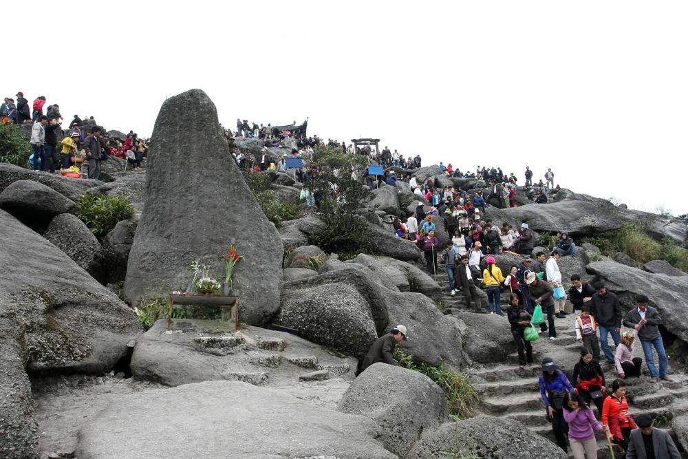 Ancient Buddhist stele on the sacred Yen Tu mountain. Photo: Yen Tu National Forest and Relic Site Management Board