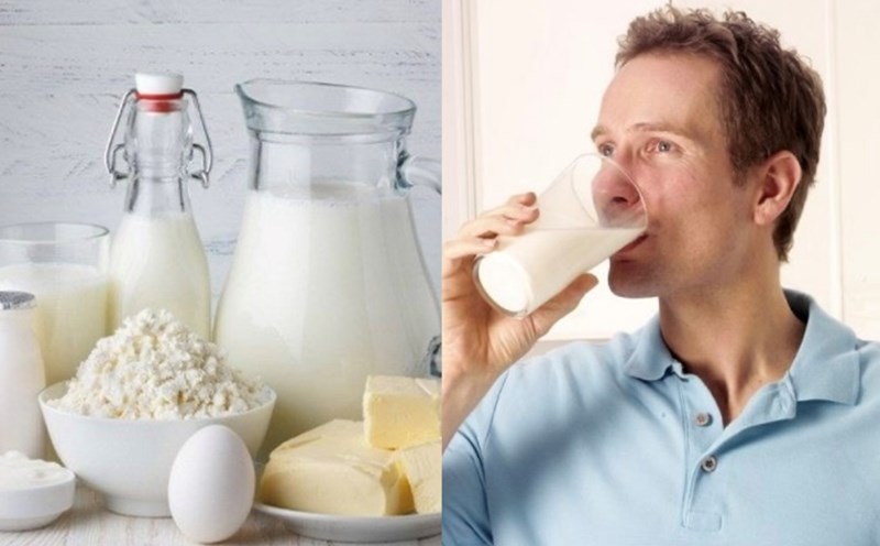 Low-fat milk not only helps reduce uric acid levels in the body but also helps eliminate uric acid through urine. Graphics: Huong Giang