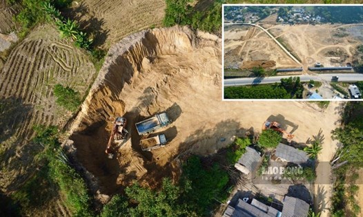 Tuồn đất lậu vào cụm công nghiệp tại Bắc Kạn. Ảnh: Lam Thanh