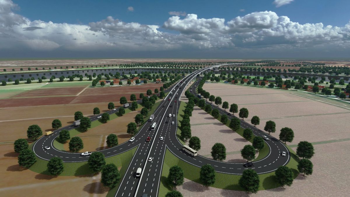 Perspective of the bridge over the Day River connecting the two provinces of Nam Dinh - Ninh Binh. Photo: Provided by the unit