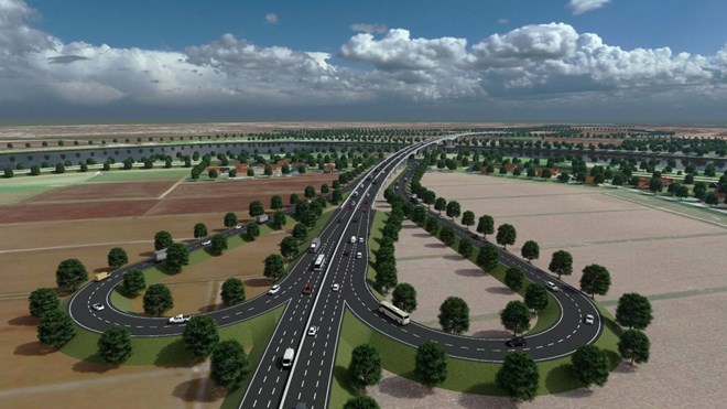 Ngắm phối cảnh cầu qua sông Đáy nối Nam Định - Ninh Bình