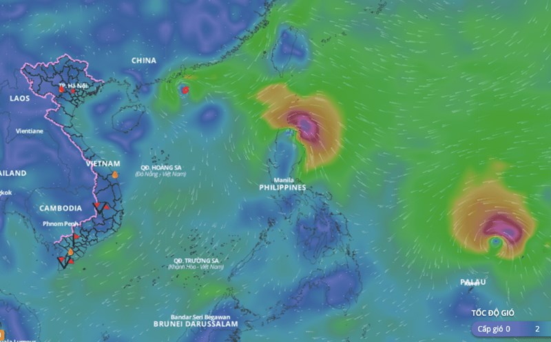 Storm No. 8 is about to weaken into a tropical depression in the East Sea. Photo: Vietnam Disaster Monitoring System