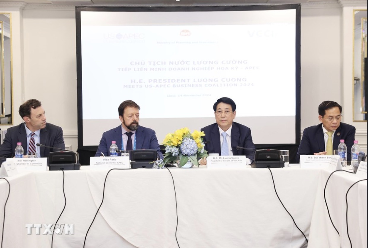 President Luong Cuong receives the delegation of the US-APEC Business Alliance. Photo: VNA