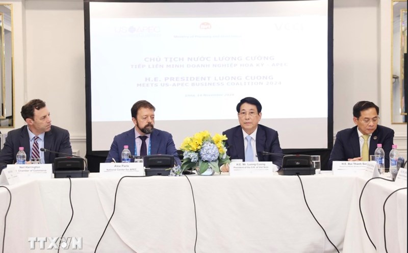 President Luong Cuong receives the delegation of the US-APEC Business Alliance. Photo: VNA
