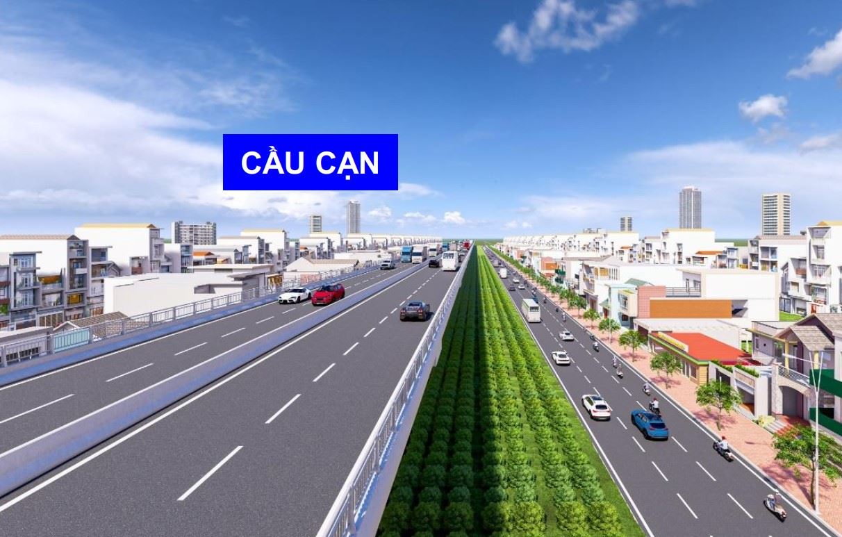 Perspective of the 4-lane elevated road on Nguyen Huu Tho Street. Photo: Ho Chi Minh City Department of Transport