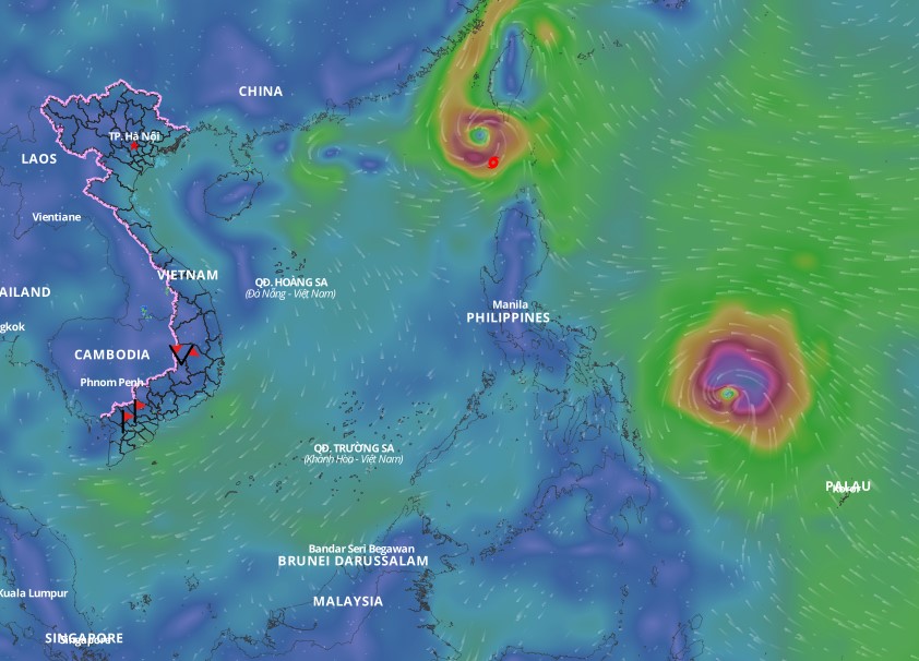 Typhoon Usagi is active in the sea south of Taiwan (China). Photo: Vietnam Disaster Monitoring System