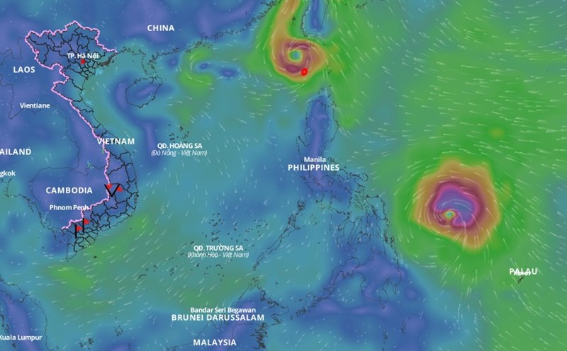 Typhoon Usagi is active in the sea south of Taiwan (China). Photo: Vietnam Disaster Monitoring System