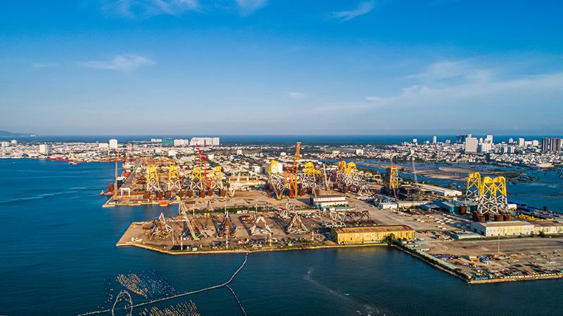 Panoramic view of offshore wind power base construction site. Photo: PVN