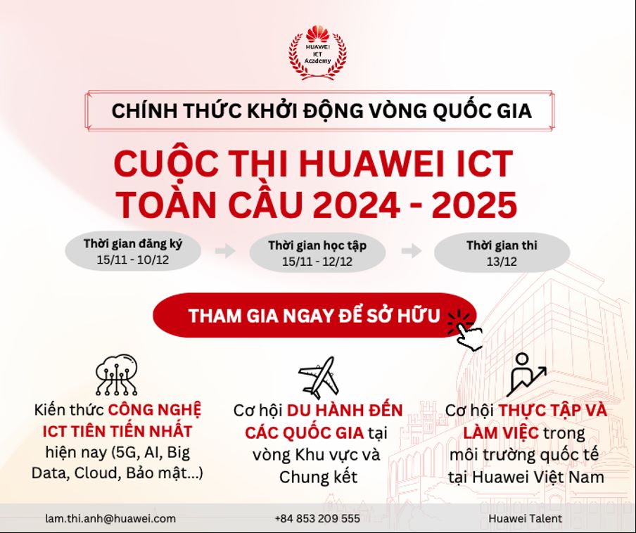 Lich trinh cuoc thi Huawei ICT Competition 2024/2025 doi voi sinh vien dam me cong nghe tai Viet Nam. Anh: Nhat Linh