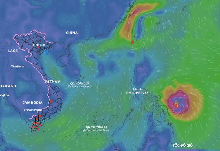 Typhoon Man-yi is active in the sea east of the central Philippines. Photo: Vietnam Disaster Monitoring System