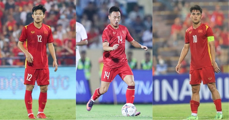 Tuan Tai, Thai Son, Van Khang are 3 outstanding young players who have the opportunity to participate in AFF Cup 2024. Photo: Minh Dan