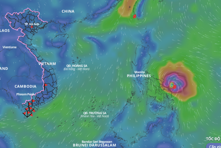 Super Typhoon Man-yi is active in the sea east of the central Philippines. Photo: Vietnam Disaster Monitoring System