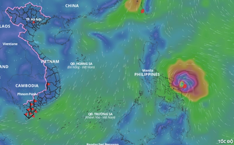 Super Typhoon Man-yi is active in the sea east of the central Philippines. Photo: Vietnam Disaster Monitoring System