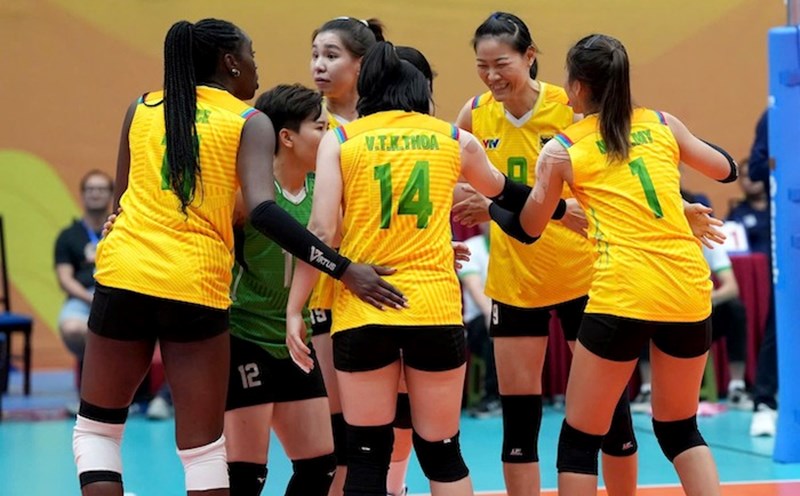 VTV Binh Dien Long An meets Duc Giang Lao Cai Chemicals at the 2024 National Volleyball Championship. Photo: Duong Anh