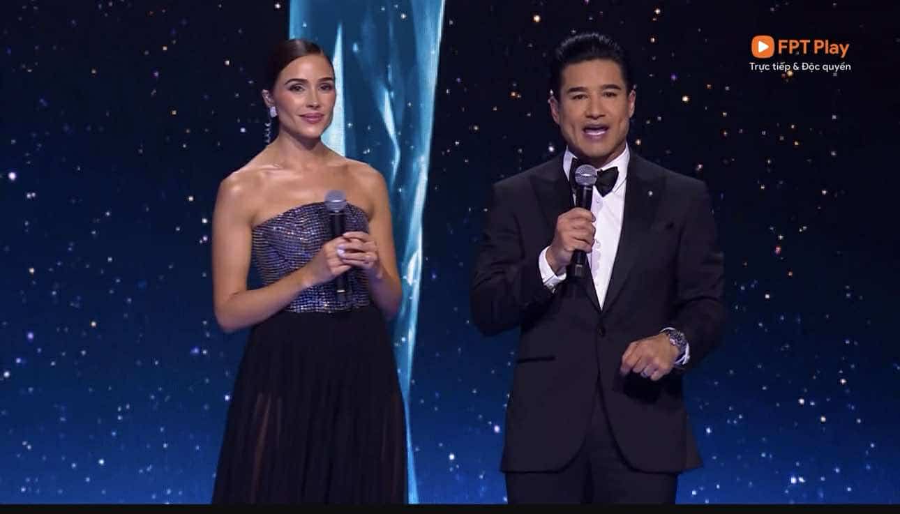 Hai MC tai dem chung ket Miss Universe 2024. Anh: Cat tu video