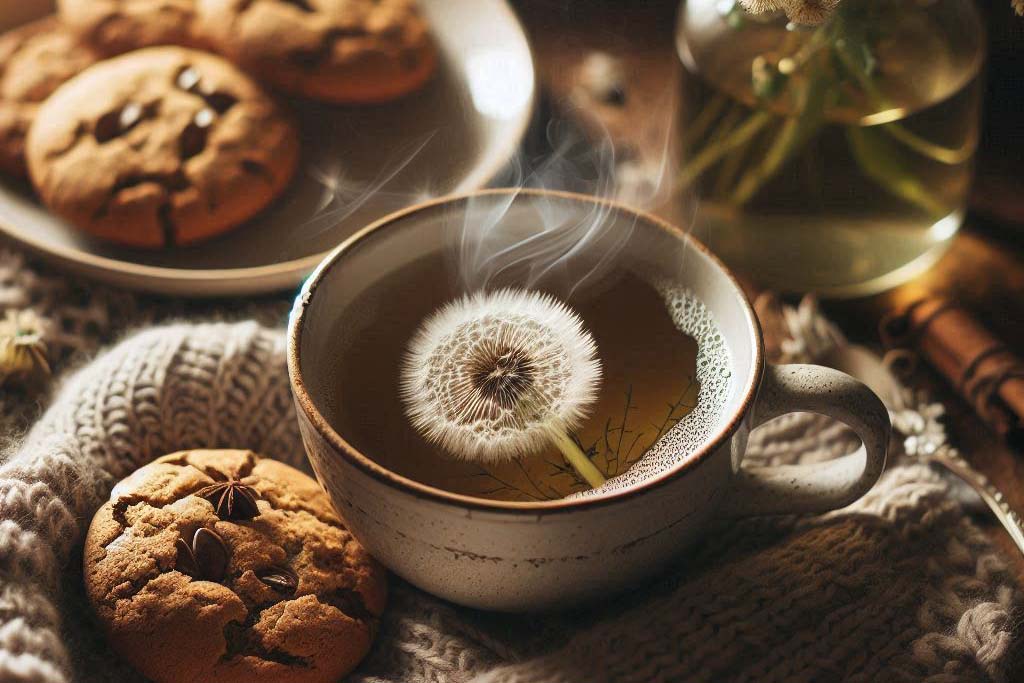 Dandelion tea is good for health and digestive system. Photo - AI: Ngoc Thuy