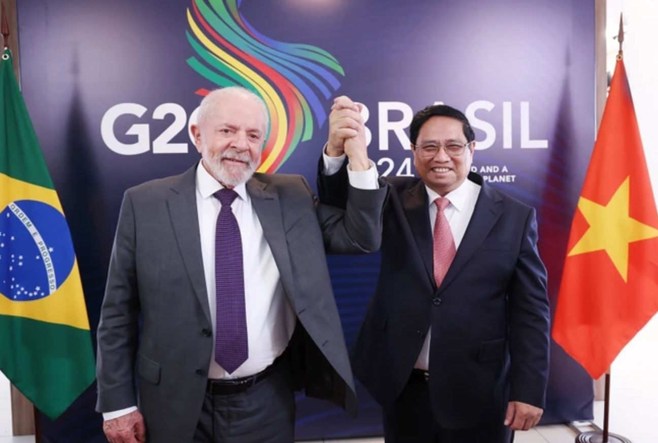 Prime Minister Pham Minh Chinh and Brazilian President Luiz Inacio Lula da Silva. Photo: VNA