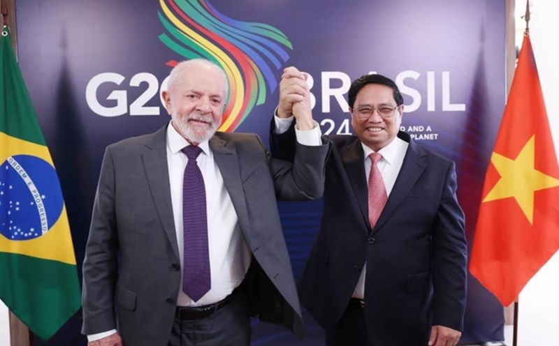 Prime Minister Pham Minh Chinh and Brazilian President Luiz Inacio Lula da Silva. Photo: VNA