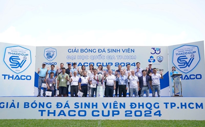The 2024 THACO Cup - Ho Chi Minh City National University Student Football Tournament officially kicked off. Photo: Organizing Committee