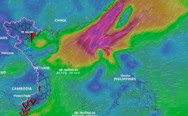 Updated position of storm No. 9 Man-yi at 10:00 a.m. on November 18. Photo: Vietnam Disaster Monitoring System