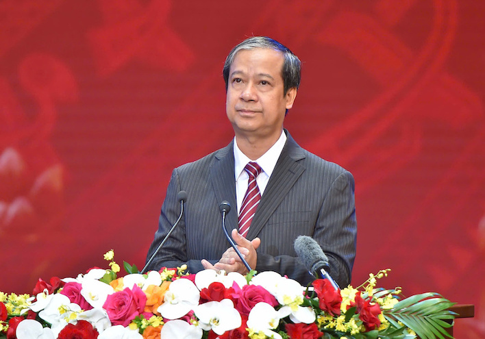 Bo truong Nguyen Kim Son phat bieu tai su kien.  