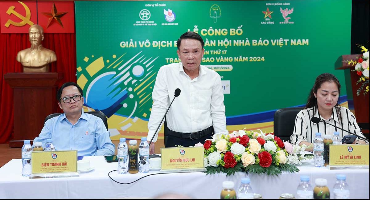 Ong Nguyen Duc Loi khang dinh: “Giai vo dich bong ban Hoi Nha bao Viet Nam la san choi the thao lon nhat danh cho gioi bao chi. Anh: Hai Nguyen 